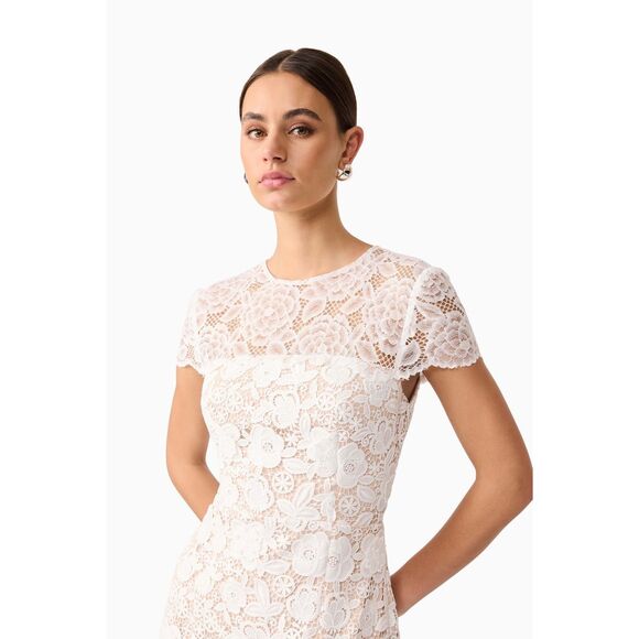 Elliatt Margot Lace Maxi Dress in White Bachelorette Bridal party size S NWT - Picture 3 of 7